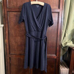 LL BEAN COTTON BLEND TEE DRESS SIZE S NAVY BLUE